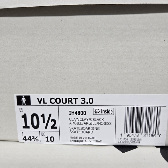 New adidas VL Court 3.0 Clay Core Black Men\'s Shoes Size 10.5 main image 4